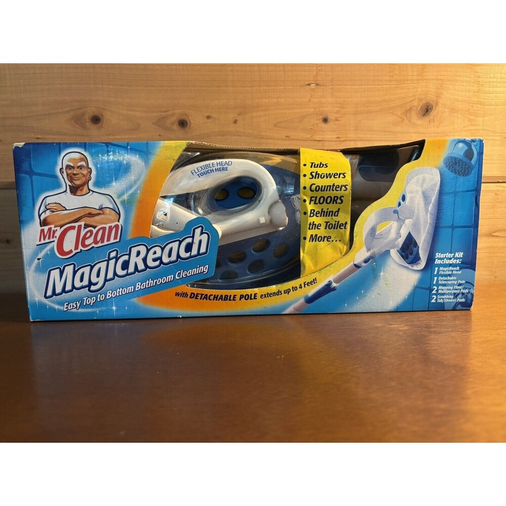 Mr. Clean Magic Reach Starter Kit Detachable Pole All-In-One Cleaning Bathroom
